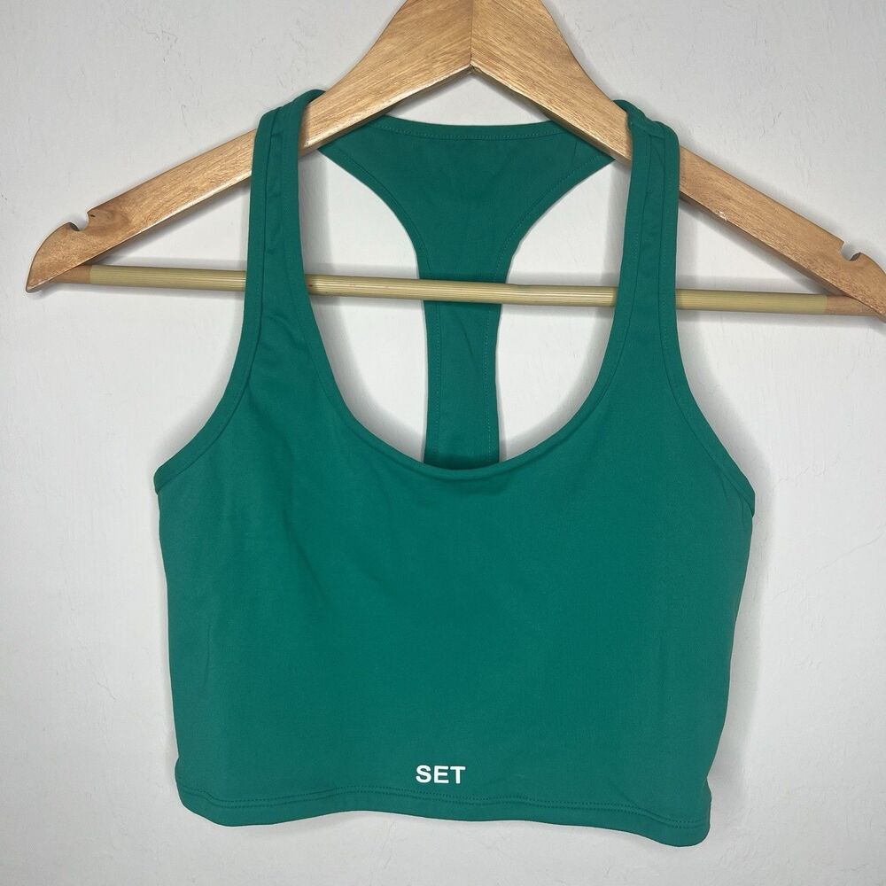 Set Active Sports Bra Women's Small Green Racerback